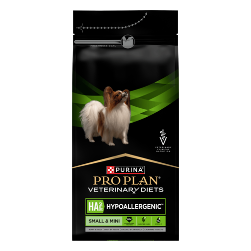 Purina Pro Plan hypoallergenic hundefor small and mini med hund pa forside